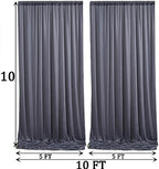 10ft x 10ft Wrinkle Free Charcoal Backdrop Curtains for Parties, Polyester Photo Backdrop Drapes 2 Panels 5x10ft, alternate