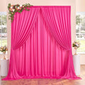 10ft x 10ft Wrinkle Free Hot Pink Backdrop Curtains for Parties, Polyester Photo Backdrop Drapes 2 Panels 5x10ft