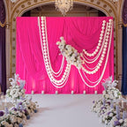 10ft x 10ft Wrinkle Free Hot Pink Backdrop Curtains for Parties, Polyester Photo Backdrop Drapes 2 Panels 5x10ft, alternate