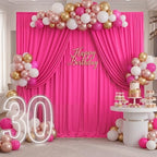 10ft x 10ft Wrinkle Free Hot Pink Backdrop Curtains for Parties, Polyester Photo Backdrop Drapes 2 Panels 5x10ft, alternate