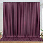10ft x 10ft Wrinkle Free Maroon Backdrop Curtains for Parties, 2 Panels Silky Polyester Photo Backdrop Drapes