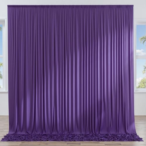 10ft x 10ft Wrinkle Free Purple Backdrop Curtain for Parties, Polyester Backdrop Drapes Panels 2 Panels 5x10ft