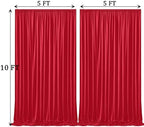 10ft x 10ft Wrinkle Free Red Backdrop Curtains for Parties, Polyester Photo Backdrop Drapes 2 Panels 5x10ft for, alternate