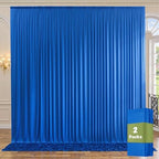 10ft x 10ft Wrinkle Free Royal Blue Backdrop Curtain for Parties, 2 Panels 5x10ft Silky Polyester Blue Photo