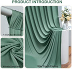 10ft x 10ft Wrinkle Free Sage Green Backdrop Curtains for Parties, Polyester Photo Backdrop Drapes 2 Panels, alternate view 2