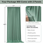 10ft x 10ft Wrinkle Free Sage Green Backdrop Curtains for Parties, Polyester Photo Backdrop Drapes 2 Panels, alternate view 6