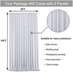 10ft x 10ft Wrinkle Free Silver Backdrop Curtain fpr Parties, Polyester Backdrop Drapes Panels for Wedding Space, alternate