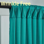 10ft x 10ft Wrinkle Free Turquoise Backdrop Curtains for Parties, Polyester Photo Backdrop Drapes 2 Panels, alternate view 2