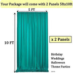 10ft x 10ft Wrinkle Free Turquoise Backdrop Curtains for Parties, Polyester Photo Backdrop Drapes 2 Panels, alternate view 6