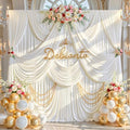 10ft x 12ft Ivory Backdrop Curtains, 2 Panels 12FT Long Drapes for Backdrop