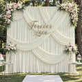 10ft x 12ft Ivory Wrinkle-Free Backdrop Curtain for Wedding Parties, Thick Polyester 2 Panels 5x12ft for Wedding