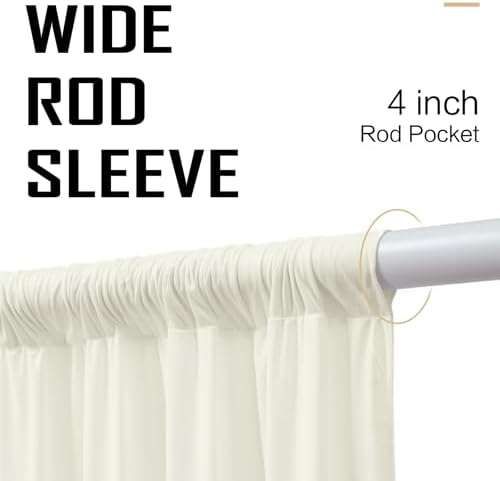 10ft x 12ft Ivory Wrinkle-Free Backdrop Curtain for Wedding Parties, Thick Polyester 2 Panels 5x12ft for Wedding, alternate