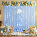 10ft x 15ft Baby Blue Tulle Photo Backdrop Curtain with Lights String for Parties Wedding Sheer Light Blue