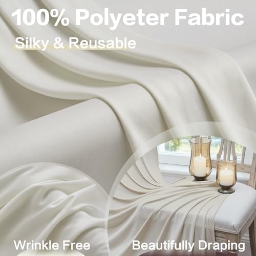 10ft x 15ft Beige Backdrop Curtain for Wedding Party 2 Panels 5x15ft Wrinkle Free Silky Polyester Backdrop, alternate view 4