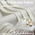 10ft x 15ft Beige Backdrop Curtain for Wedding Party 2 Panels 5x15ft Wrinkle Free Silky Polyester Backdrop, alternate view 4
