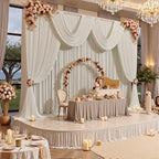 10ft x 15ft Beige Backdrop Curtains for Wedding Parties, 2 Panels Extra Long Wrinkle Free Fabric Drapes Photo, alternate view
