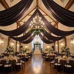 10ft x 15ft Brown Backdrop Curtain for Wedding Party 2 Panels 5x15ft Wrinkle Free Silky Polyester Backdrop, alternate view 3