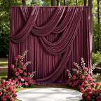 10ft x 15ft Burgundy Backdrop Curtains for Wedding Parties, 2 Panels Extra Long Wrinkle Free Fabric Drapes Photo