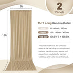 10ft x 15ft Champagne Backdrop Curtain for Wedding Party 2 Panels 5x15ft Wrinkle Free Silky Polyester Backdrop, alternate