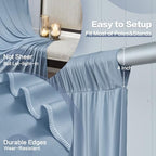 10ft x 15ft Dusty Blue Backdrop Curtain for Wedding Party 2 Panels 5x15ft Wrinkle Free Silky Polyester Backdrop, alternate