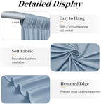 10ft x 15ft Dusty Blue Backdrop Curtains for Wedding Parties, 2 Panels Extra Long Wrinkle Free Fabric Drapes, alternate view
