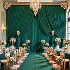 10ft x 15ft Hunter Green Backdrop Curtains for Wedding Parties, 2 Panels Extra Long Wrinkle Free Fabric Drapes, alternate