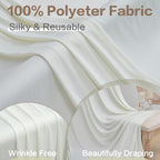 10ft x 15ft Ivory Backdrop Curtain for Wedding Party 2 Panels 5x15ft Wrinkle Free Silky Polyester Backdrop, alternate view 4