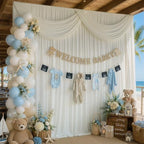 10ft x 15ft Ivory Backdrop Curtain for Wedding Party 2 Panels 5x15ft Wrinkle Free Silky Polyester Backdrop, alternate view 6