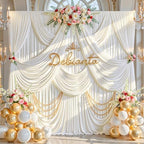 10ft x 15ft Ivory Backdrop Curtains, 2 Panels 15FT Long Drapes for Backdrop