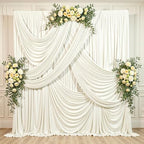 10ft x 15ft Ivory Backdrop Curtains, 2 Panels 15FT Long Drapes for Backdrop, alternate view 6
