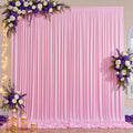 10ft x 15ft Pink Backdrop Curtain for Wedding Party 2 Panels 5x15ft Wrinkle Free Silky Polyester Backdrop Drapes