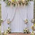 10ft x 15ft White Backdrop Curtain for Wedding Party 2 Panels 5x15ft Wrinkle Free Silky Polyester Backdrop