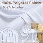 10ft x 15ft White Backdrop Curtain for Wedding Party 2 Panels 5x15ft Wrinkle Free Silky Polyester Backdrop, alternate view 4