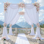 10ft x 15ft White Backdrop Curtains for Wedding Parties, 2 Panels Wrinkle Free Fabric Drapes Photo Back Drop, alternate view