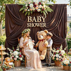 10FT x 15FT Wrinkle-Free Brown Backdrop Curtains for Wedding, 2 Panels Brown Fabric Photo Background Drapes for, alternate