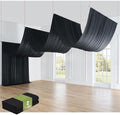 10ft x 40ft Black Ceiling Drapes for Wedding Parties, Wrinkle Free Thick Polyester 40ft Extra Long Wedding