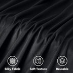 10ft x 40ft Black Ceiling Drapes for Wedding Parties, Wrinkle Free Thick Polyester 40ft Extra Long Wedding, alternate view 5