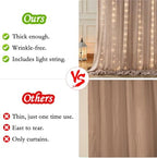10ft x 7ft Dusty Khaki Chiffon Backdrop Curtain with Lights String for Parites Wedding Wrinkle Free Curtain, alternate view 2