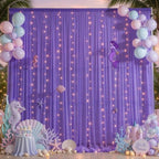 10ft x 7ft Purple Chiffon Backdrop Curtain with Lights String for Parites Wedding Wrinkle Free Curtain Photo, alternate view