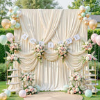 10ft x 8ft Beige Backdrop Curtains, Cream Beige Drapes for Backdrop Draping Fabric Wedding Birthday Party Baby, alternate