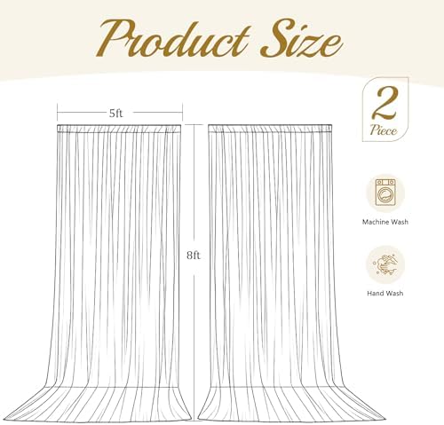 10ft x 8ft Beige Backdrop Curtains, Cream Beige Drapes for Backdrop Draping Fabric Wedding Birthday Party Baby, alternate