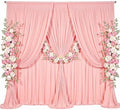 10ft x 8ft Blush Pink Backdrop Curtains, Wrinkle Free Fabric Drapes for Backdrop, Blush Pink Photo Backdrop