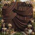 10ft x 8ft Brown Backdrop Curtains, Brown Drapes for Backdrop Draping Fabric Wedding Birthday Party Baby Bridal