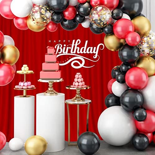 10ft x 8ft Red Backdrop Curtains for Party Valentine's Day, 5ftx8ft, 2 PCS in 5ft x 8ft (2 Panels) in Red, alternate view 2