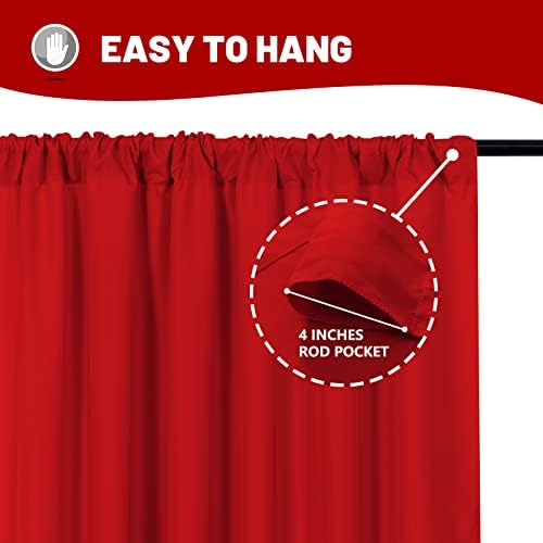 10ft x 8ft Red Backdrop Curtains for Party Valentine's Day, 5ftx8ft, 2 PCS in 5ft x 8ft (2 Panels) in Red, alternate view 4