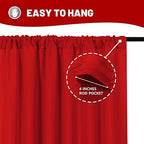 10ft x 8ft Red Backdrop Curtains for Party Valentine's Day, 5ftx8ft, 2 PCS in 5ft x 8ft (2 Panels) in Red, alternate view 4