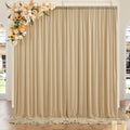 10ft x 8ft Wrinkle Free Champagne Backdrop Curtains for Parties, Thick Fabric Photo Backdrop Drapes for Weddings