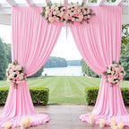 10ft x 8ft Wrinkle Free Pink Backdrop Curtain Drapes, Thick Polyester Baby Pink Backdrop for Girls Birthday, alternate view 3