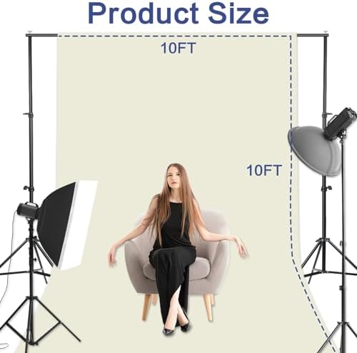 10FTx10FT Ivory Backdrop Background for Photography Photoshoot, alternate view 3