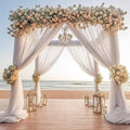 10ftx10ft Taupe Chiffon Sheer Backdrop Curtains, Wrinkle-Free Wedding Backdrop Drapes for Birthday Party